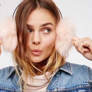 NWT Free People Alpine Fur Pink Earmuffs